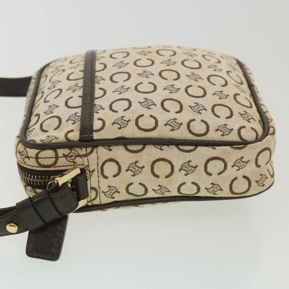 CELINE C Macadam Canvas Shoulder Bag White Brown MC01/1 Auth ar9019 - Picture 4 of 16